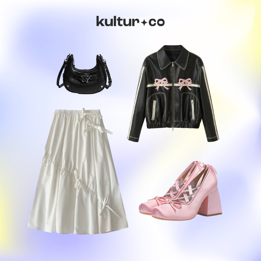 Ribbon Motorcycle Leather Vintage Jacket