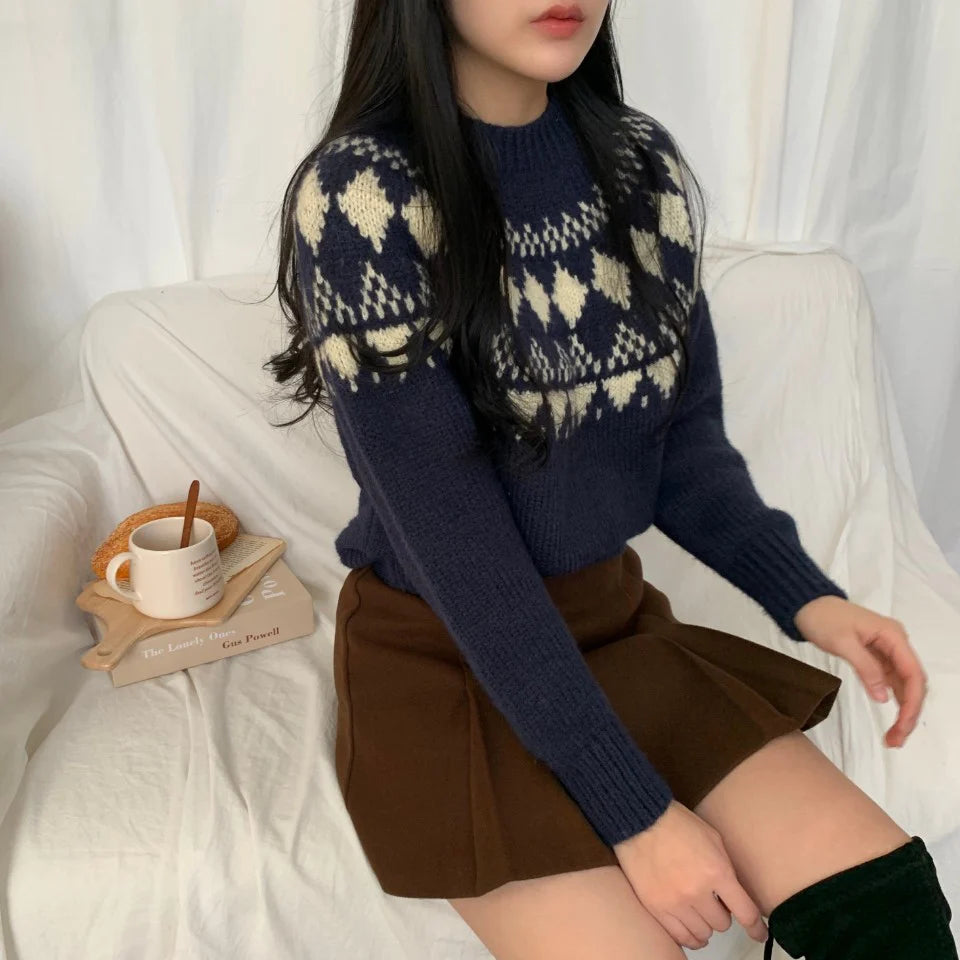 Retro Icelandic Knit Sweater