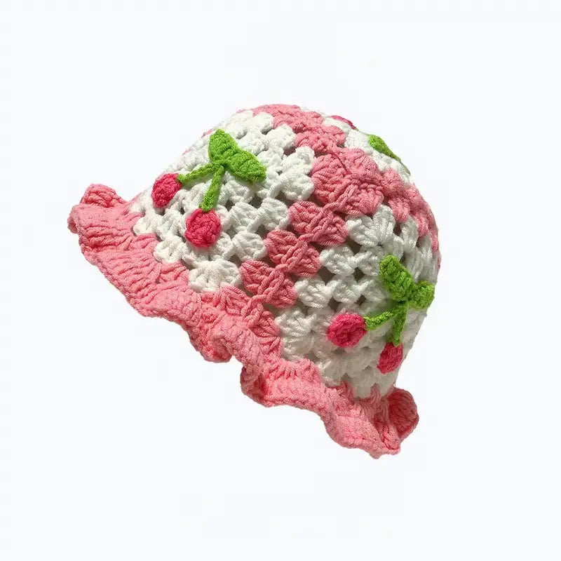 Cherry Crochet Bucket Hat