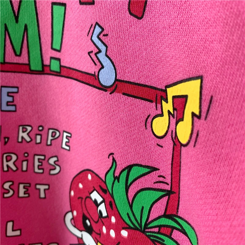 Retro Strawberry Jam Print Sweatshirt