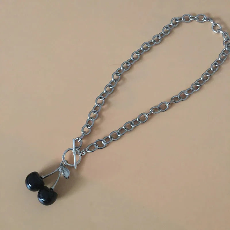 Punk Black Cherry Charm Choker