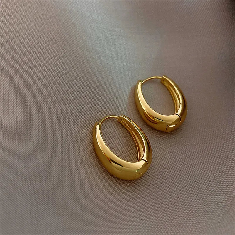 Croissant Gold Hoop Earrings