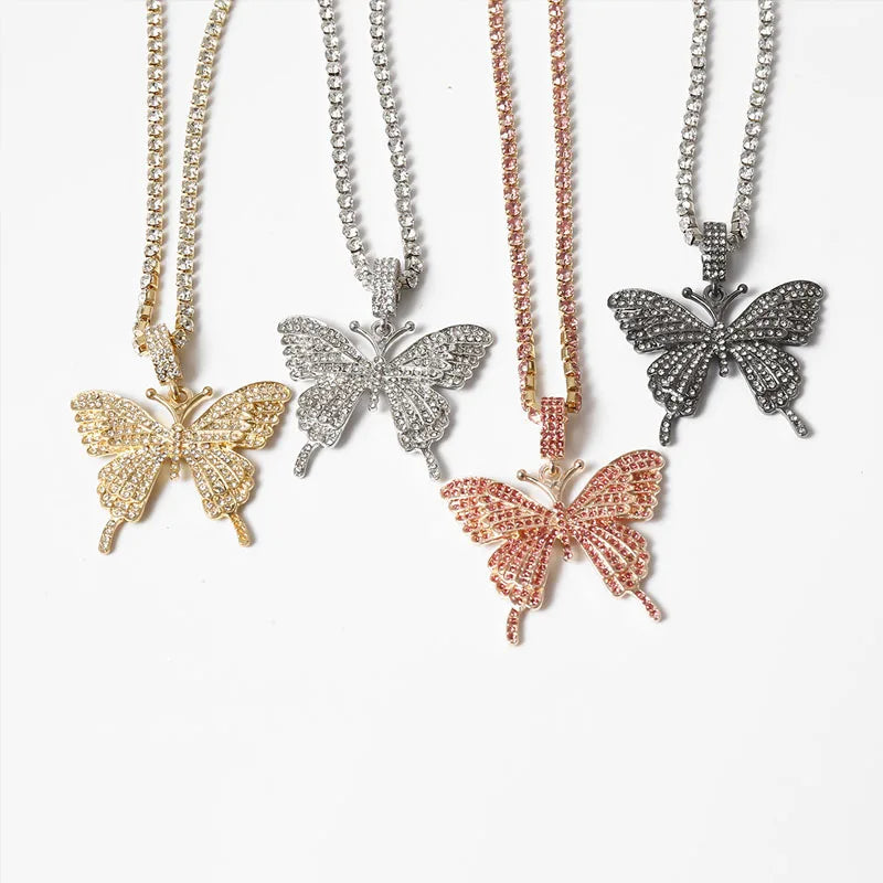 Y2K Butterfly Rhinestone Necklace