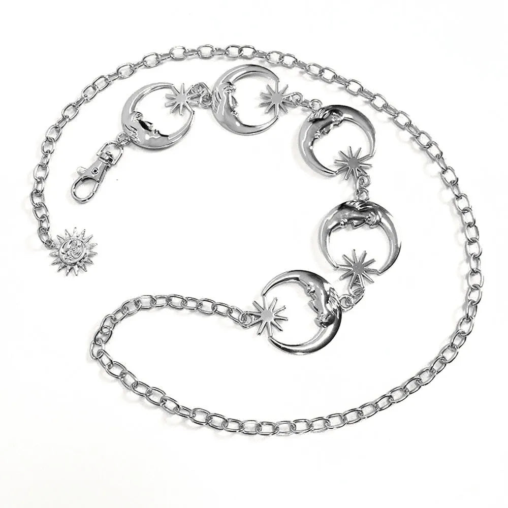 Moon Silver Metal Belt