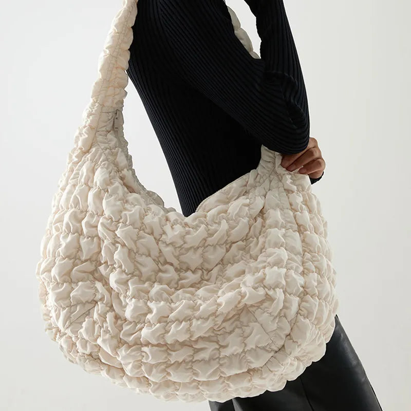 Bubble Ruched Tote Bag