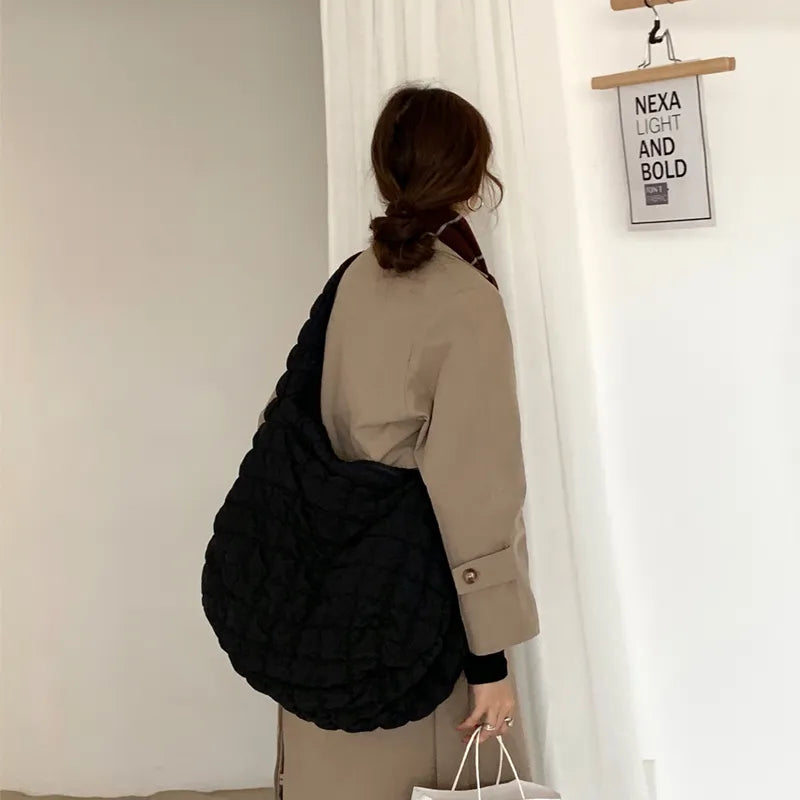 Bubble Ruched Tote Bag