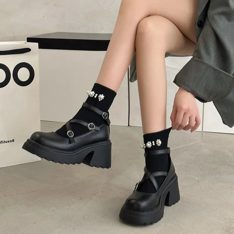 Aesthetic Ankle Strap Mary Janes