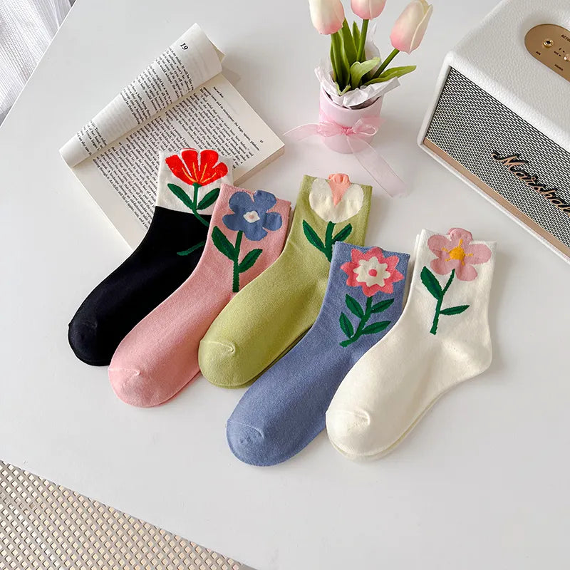 Abstract Flower Socks
