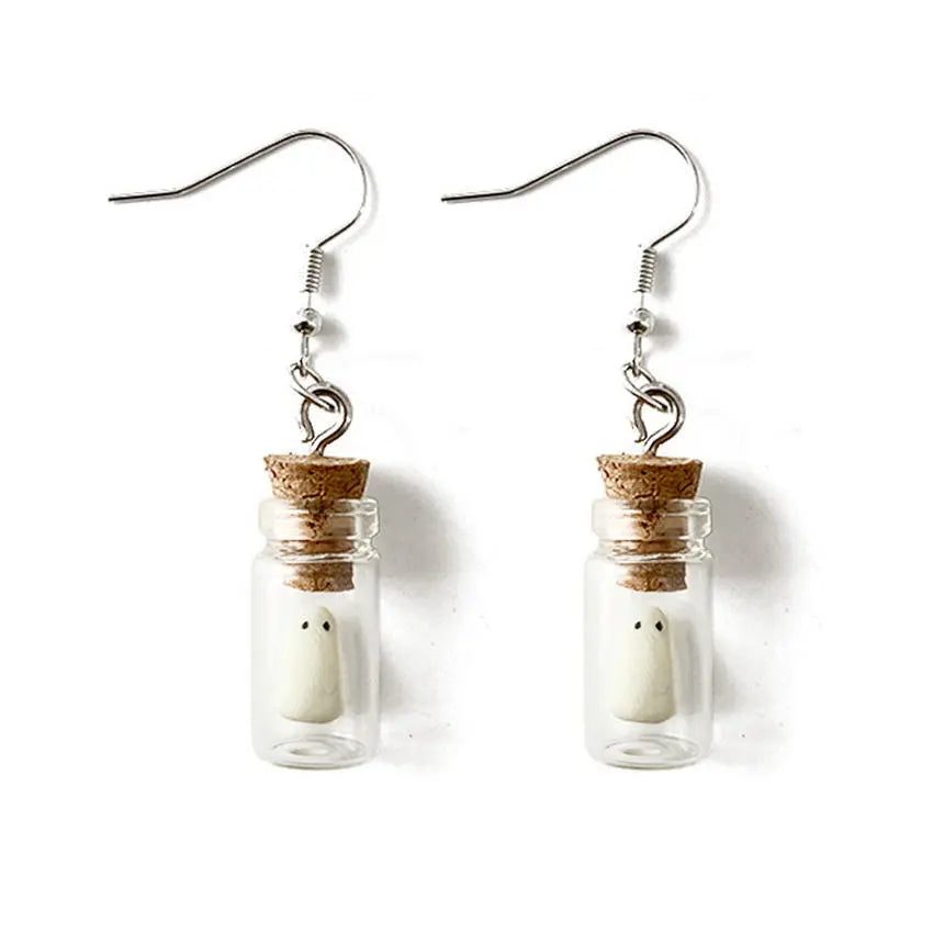 Glow in the Dark Ghost in Bottle Earrings