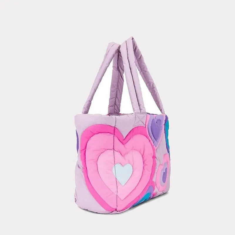 3D Heart Quilted Tote