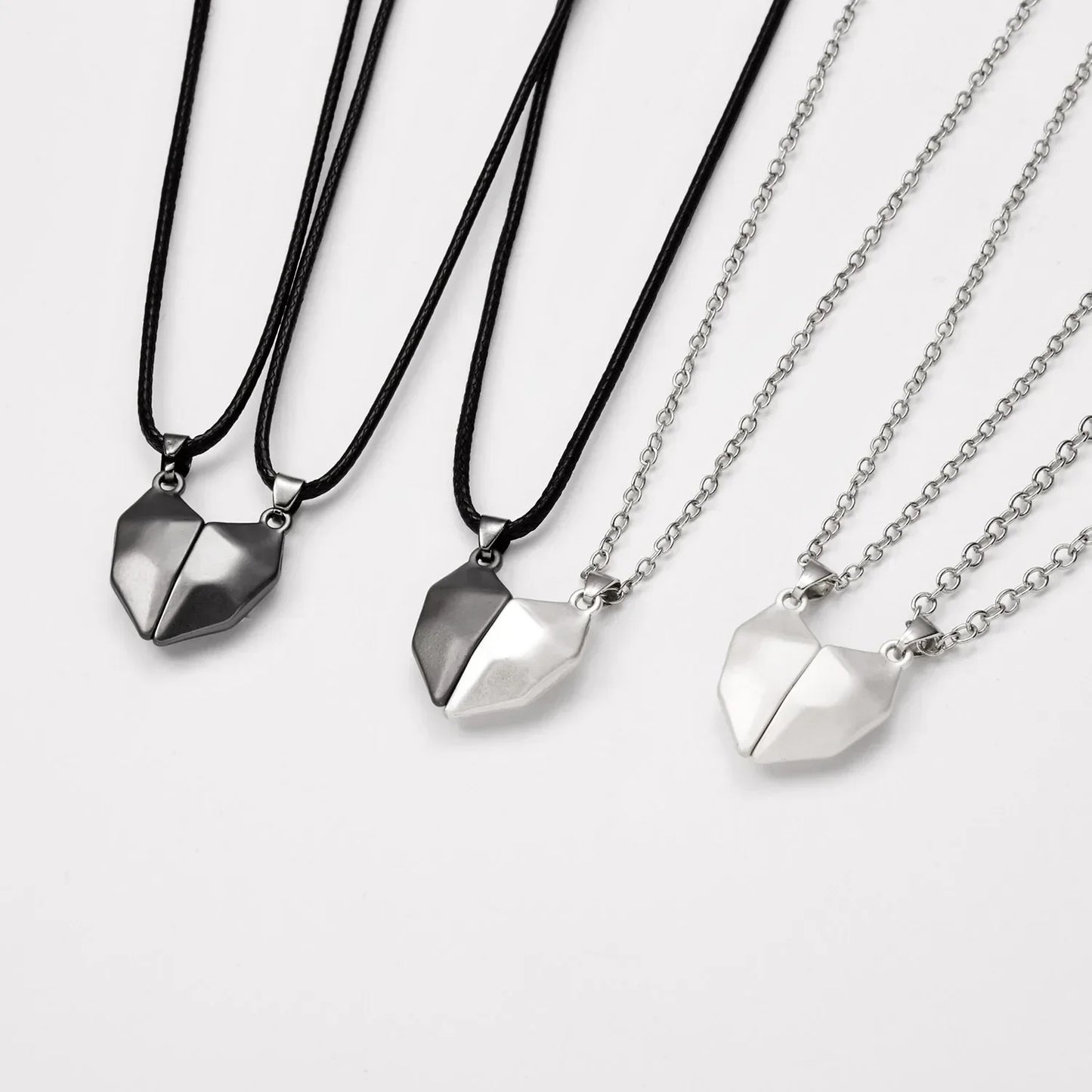 Magnetic Heart 2 Necklaces Set