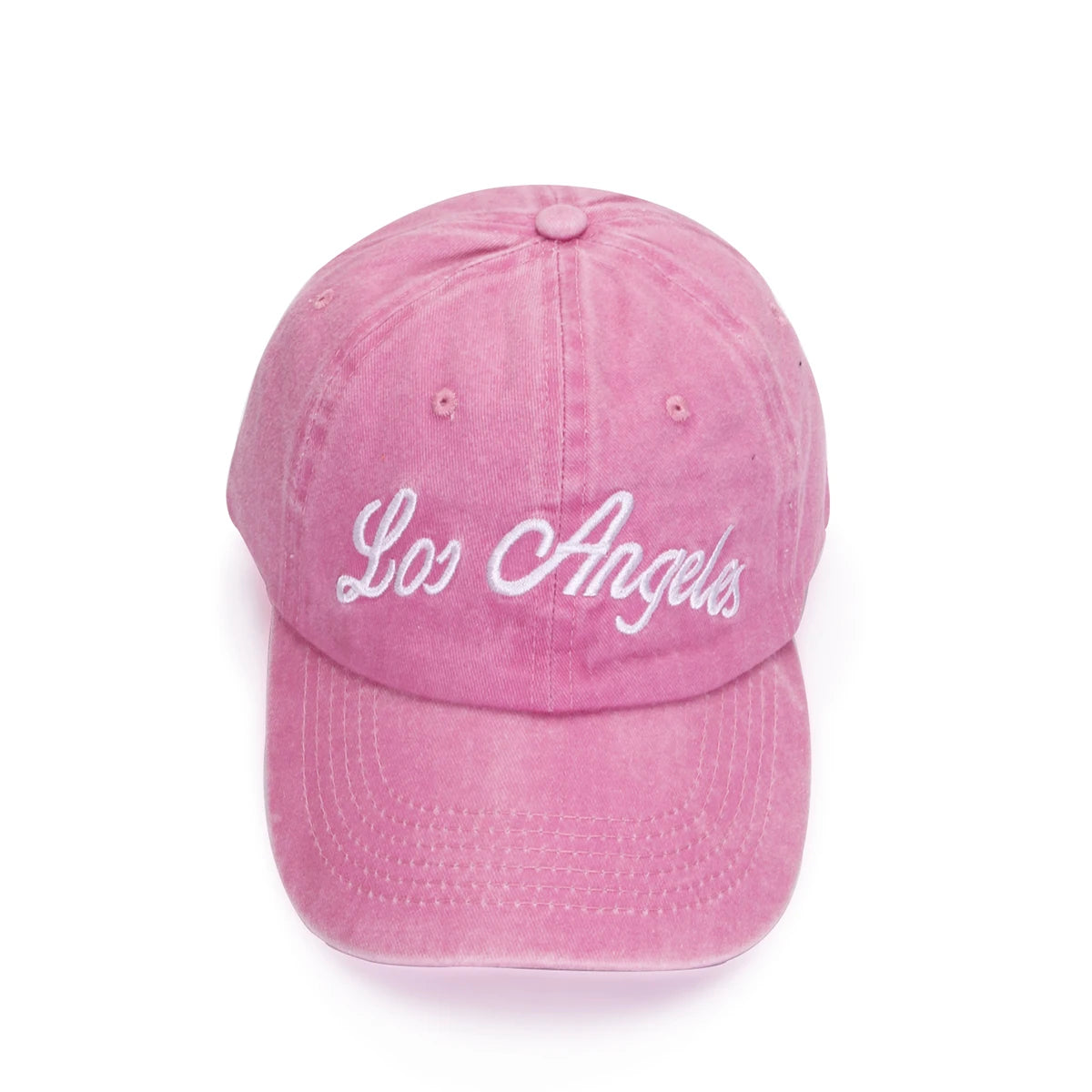 Pink Los Angeles Embroidered Baseball Cap
