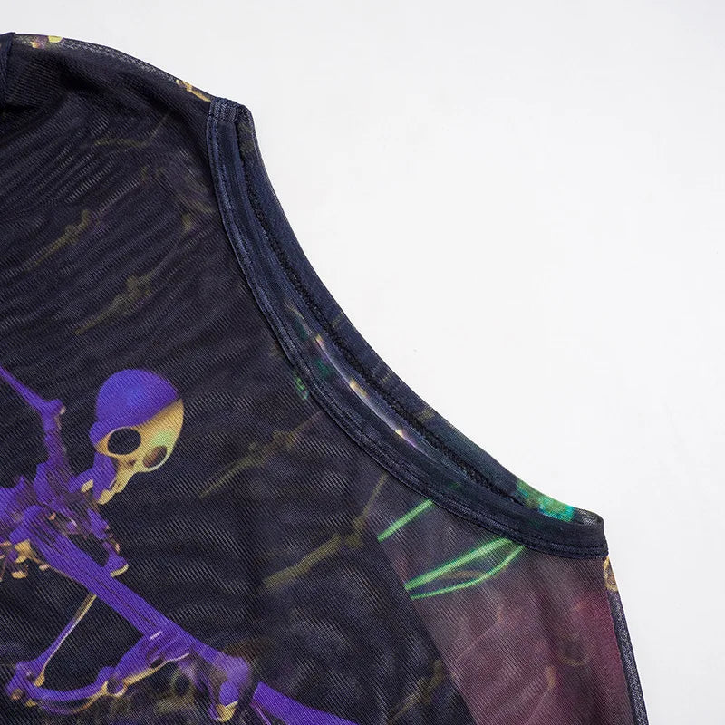 Y2K Fantasy Mesh Long Sleeve Top