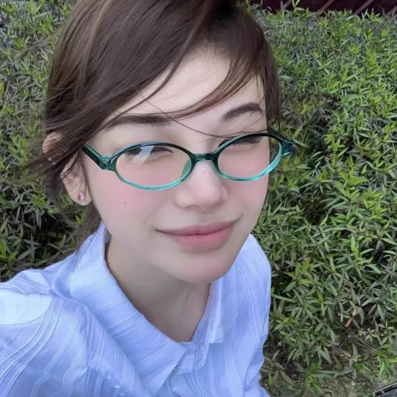 Y2K Japanese It Girl Oval Glasses