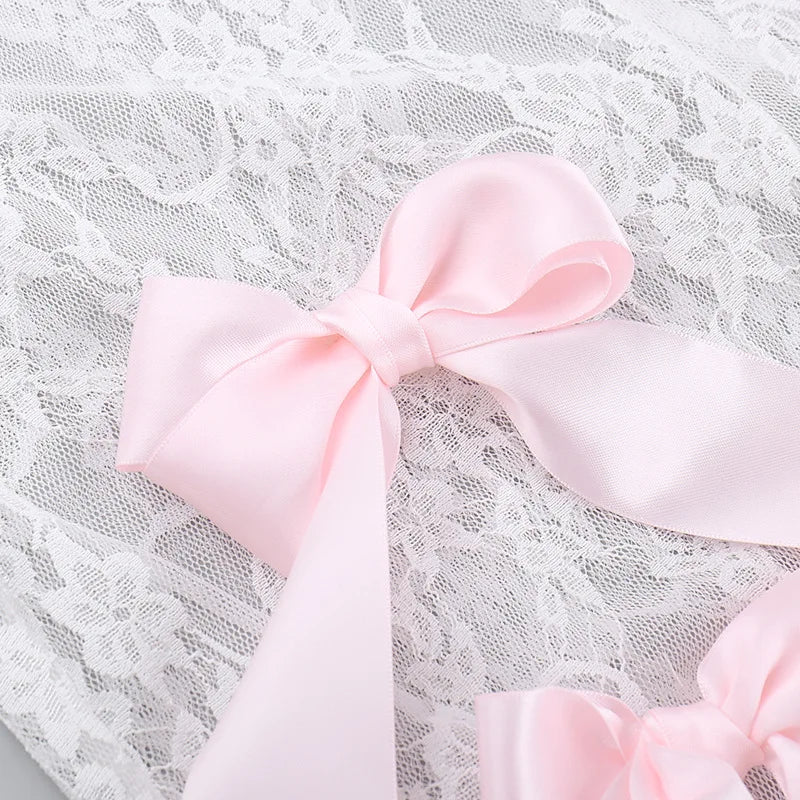 Dollette High Waisted Lace Bow Pants