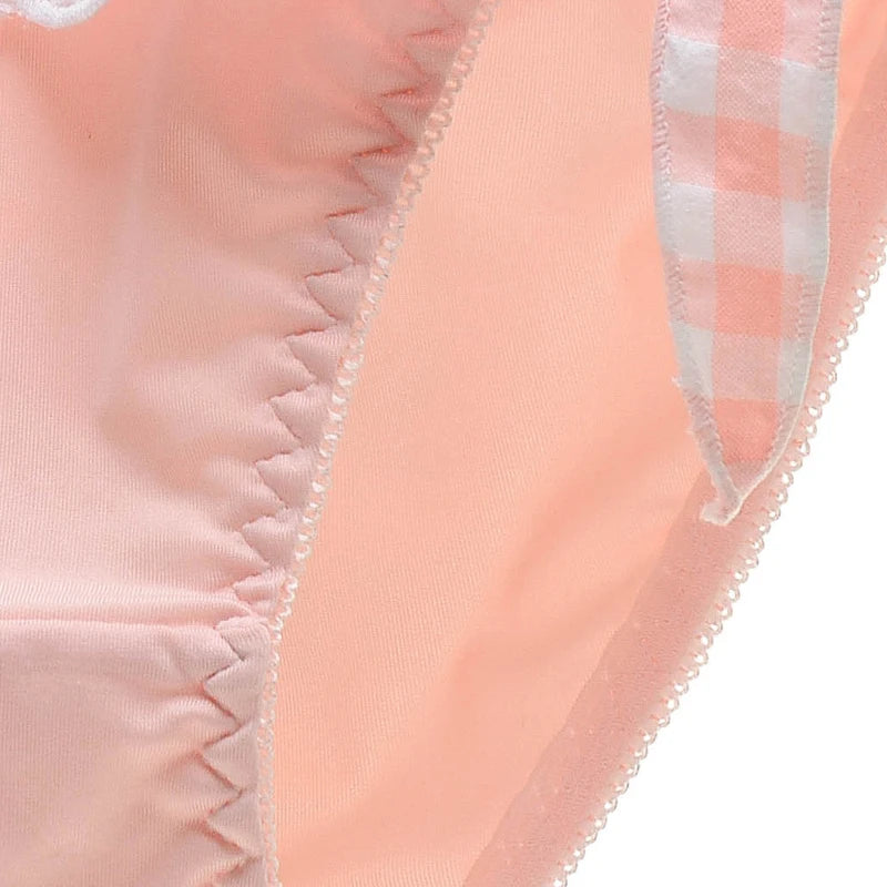 Cherry Girl Gingham Bow Cotton Panties