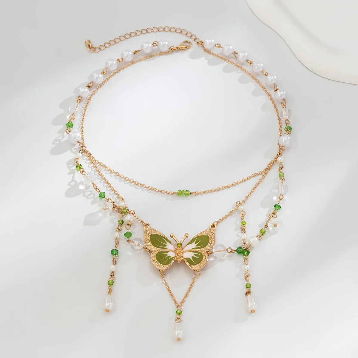 Fairycore Butterfly Pearl Necklace