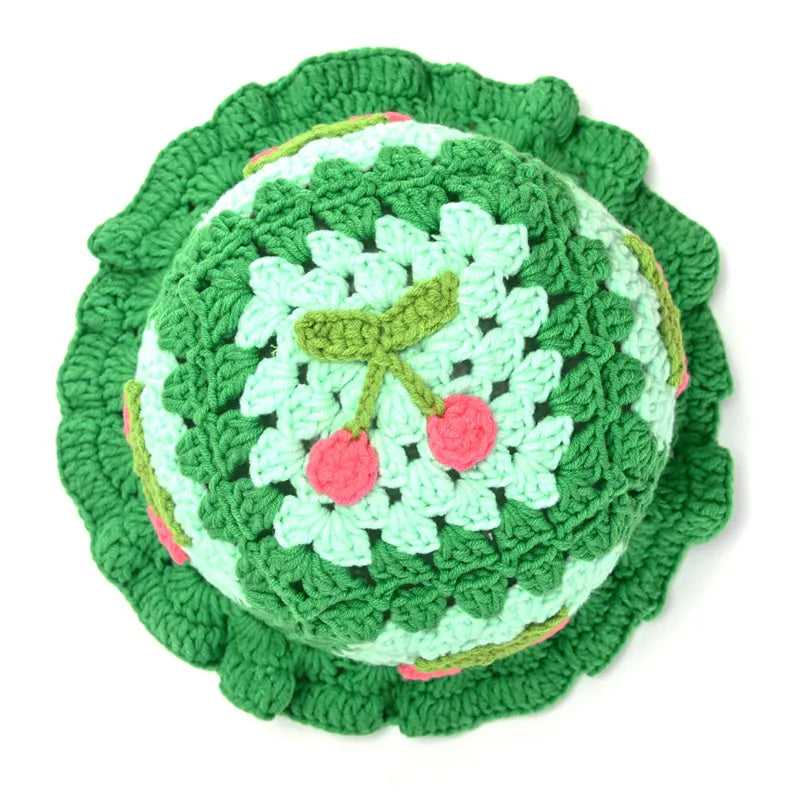 Cherry Crochet Bucket Hat