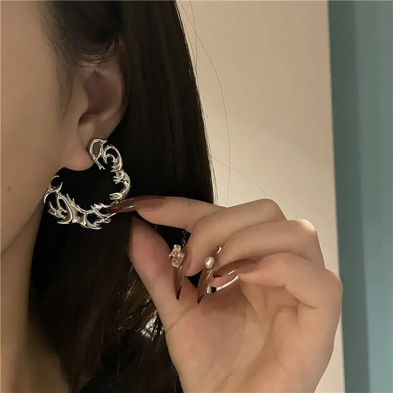 Grunge Mystic Molten Metal Earrings
