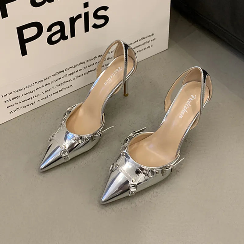 Matrix Silver High Heels Pumps