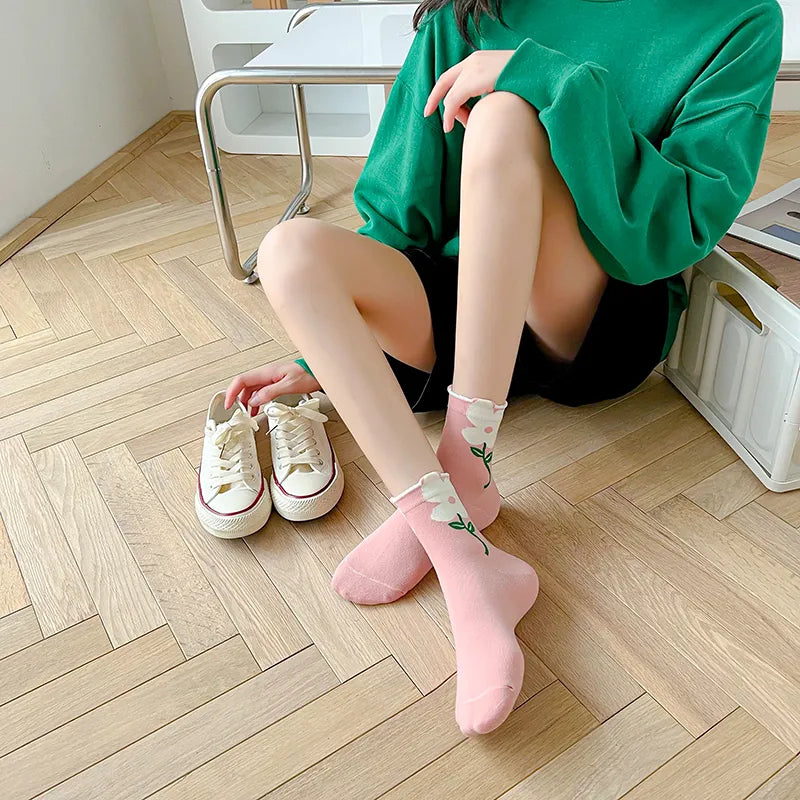 Abstract Flower Socks