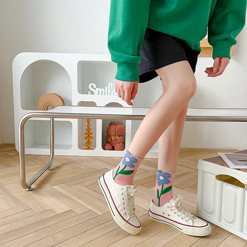 Abstract Flower Socks