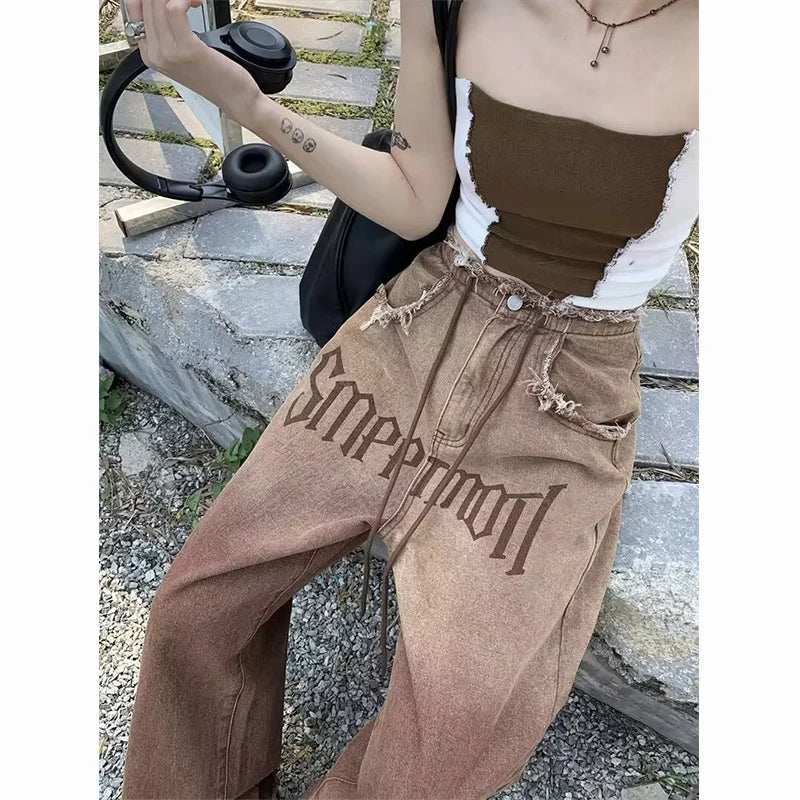 Vintage Brown Raw Edge Jeans