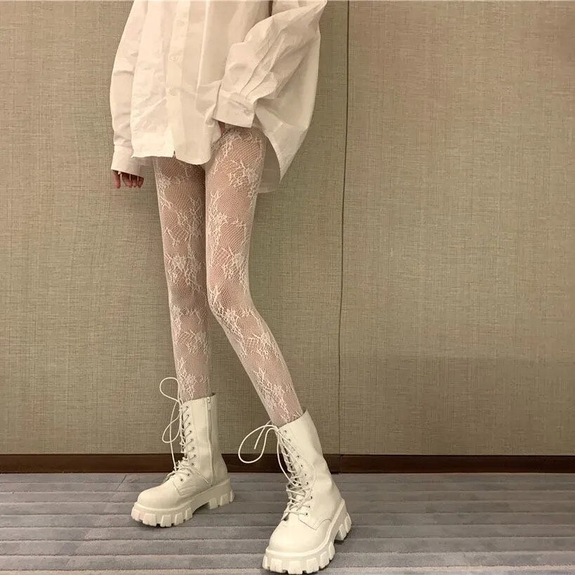 White Lolita Mesh Stockings