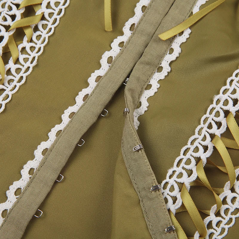 Fairy Satin Lace-up Corset Top