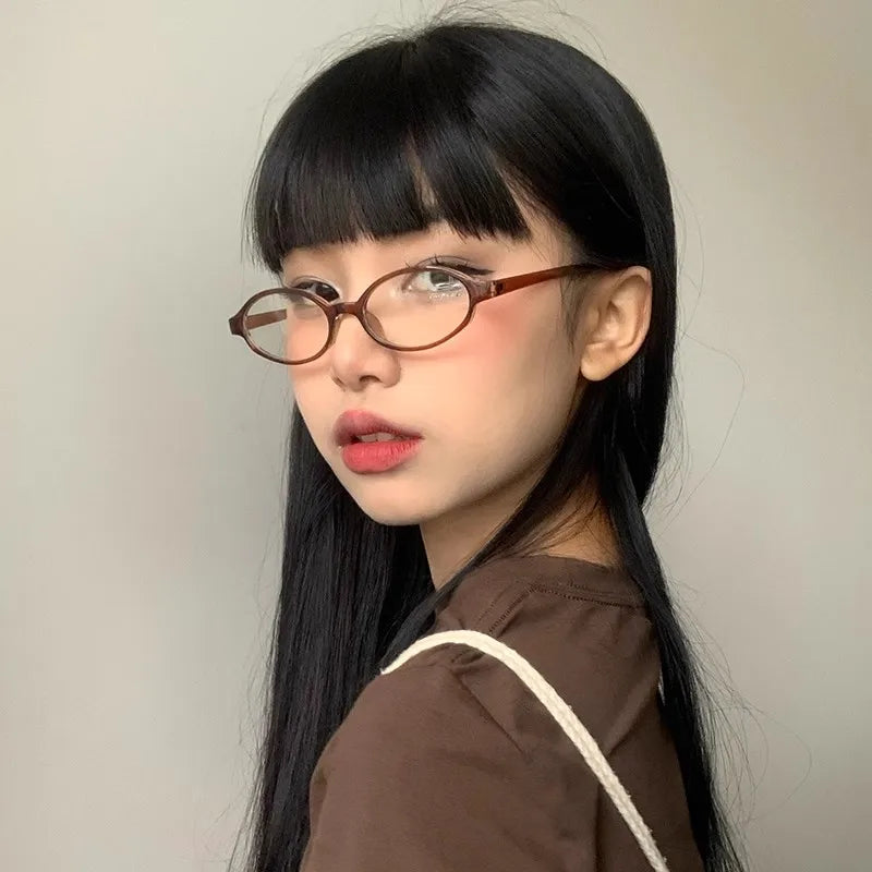 Y2K Japanese It Girl Oval Glasses