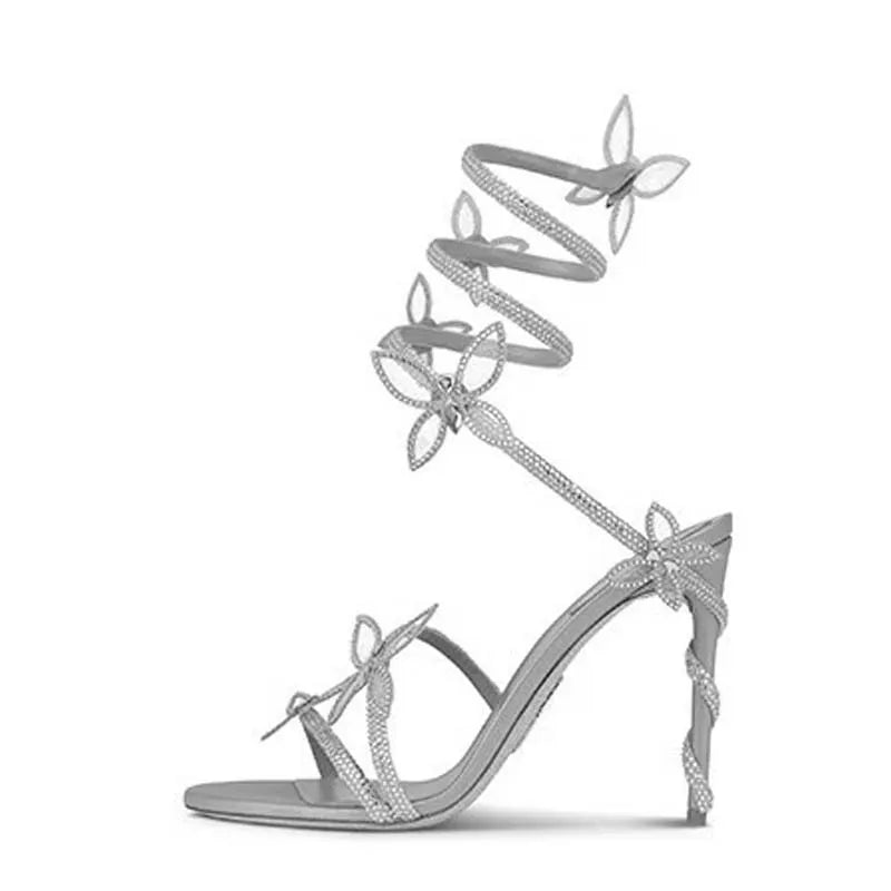 Butterfly-knot Ankle Strap Sandals