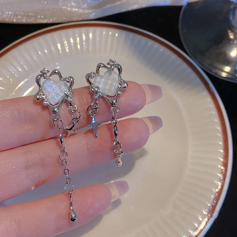 Melted Heart Drop Earrings