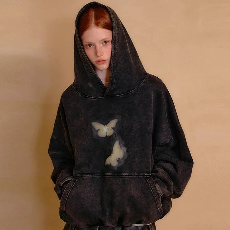 Acid Butterfly Oversized Hoodie
