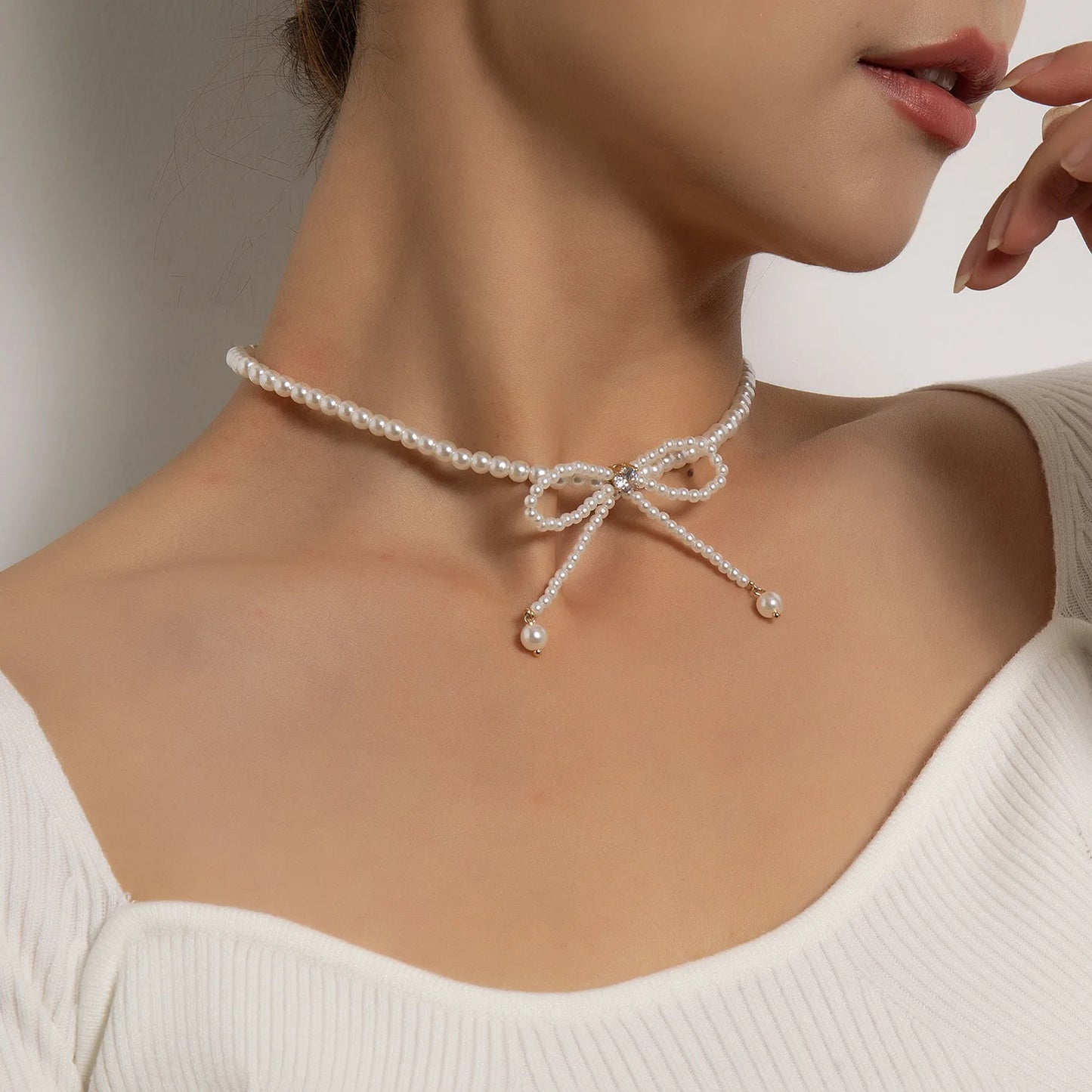 Dollette Pearl Bowknot Necklace