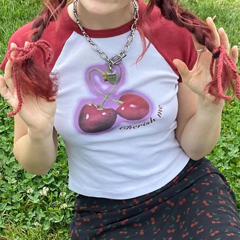 Cherry(sh) Me y2k Graphic Baby Tee