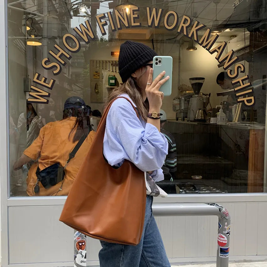 City Gal Leather Tote Bag