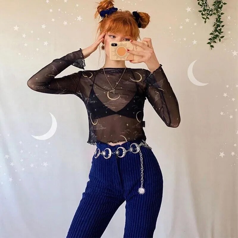 Moon Silver Metal Belt