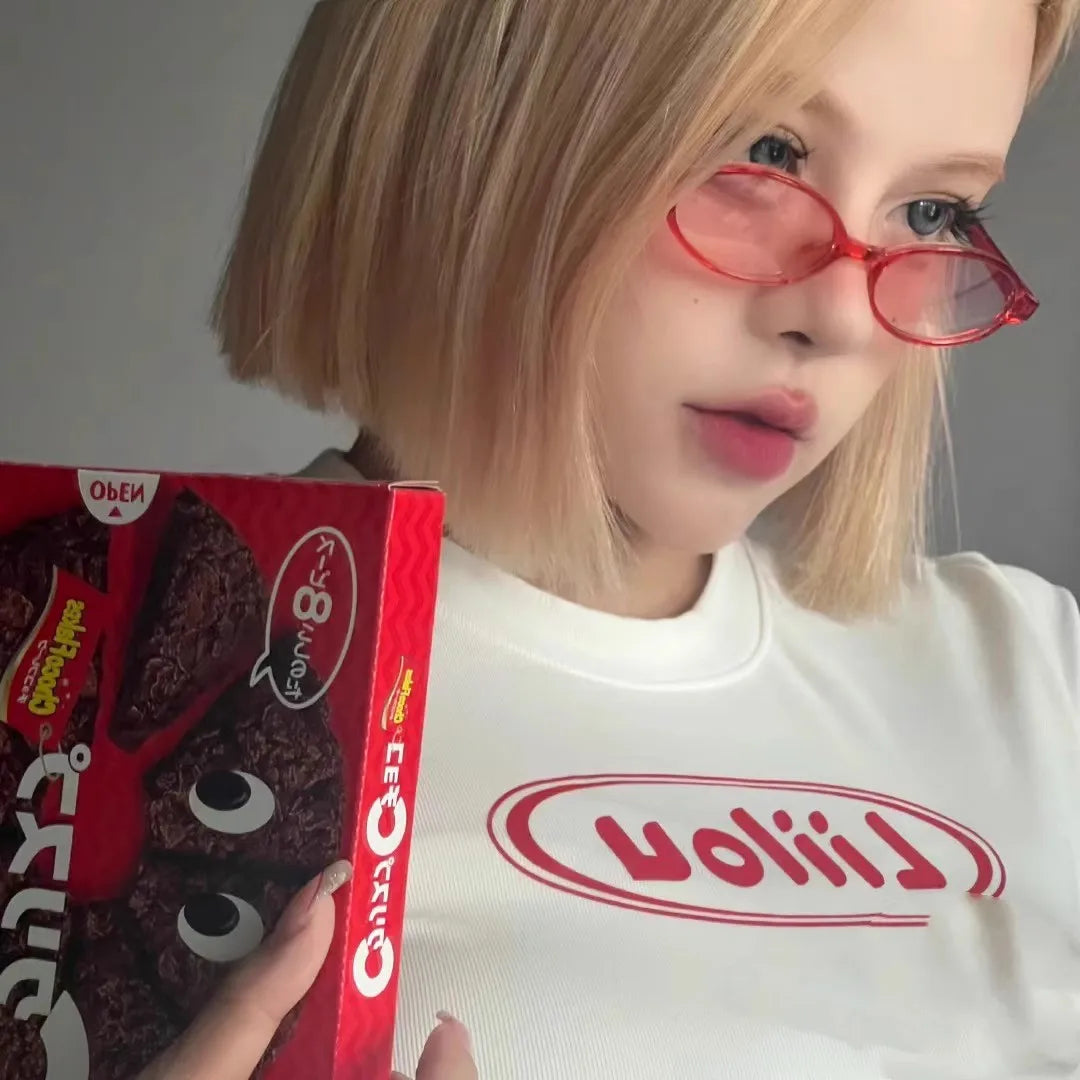 Y2K Japanese It Girl Oval Glasses
