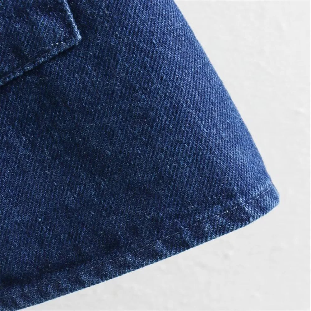 Coquette Washed Denim Long Sleeve Overshirt