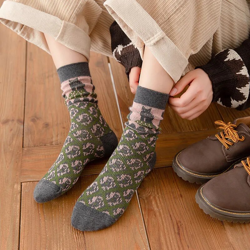 Retro Fall Patterned Socks
