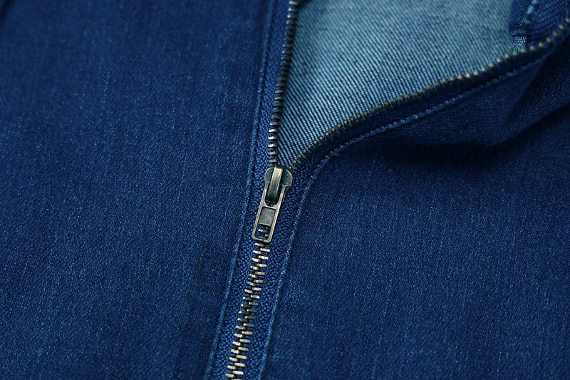 70s Denim Front Zipper Jumpsuit