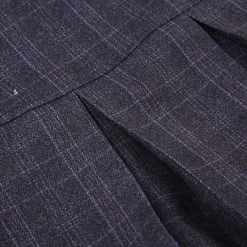 Preppy Plaid Asymmetrical Pleated Mini Skirt