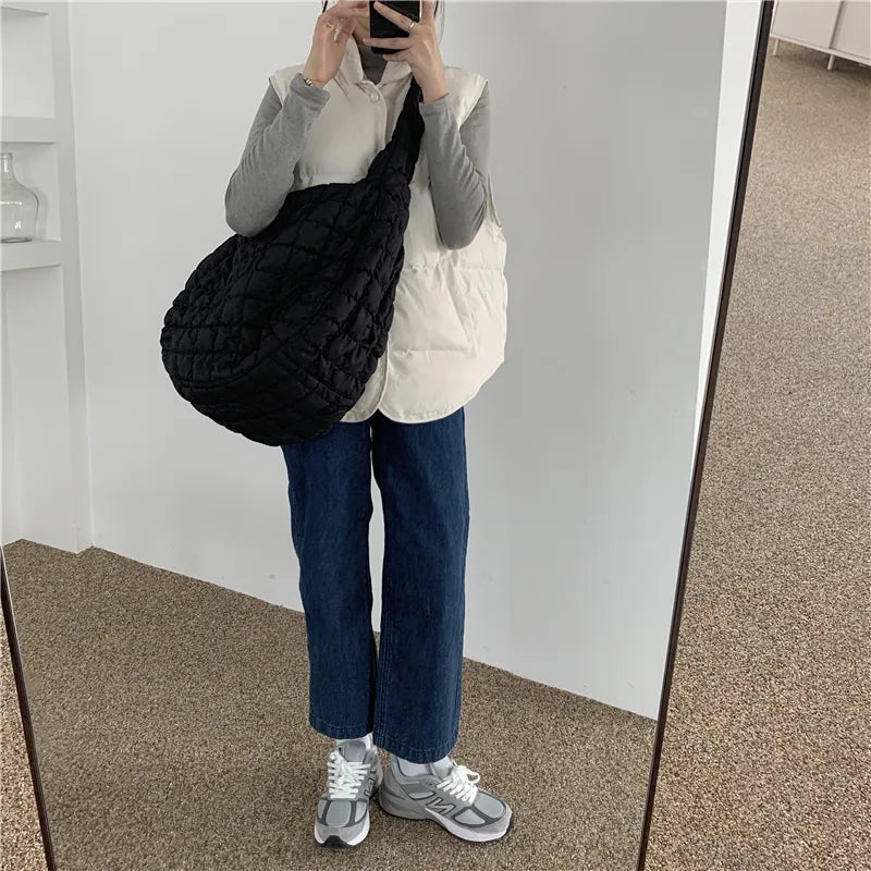 Bubble Ruched Tote Bag