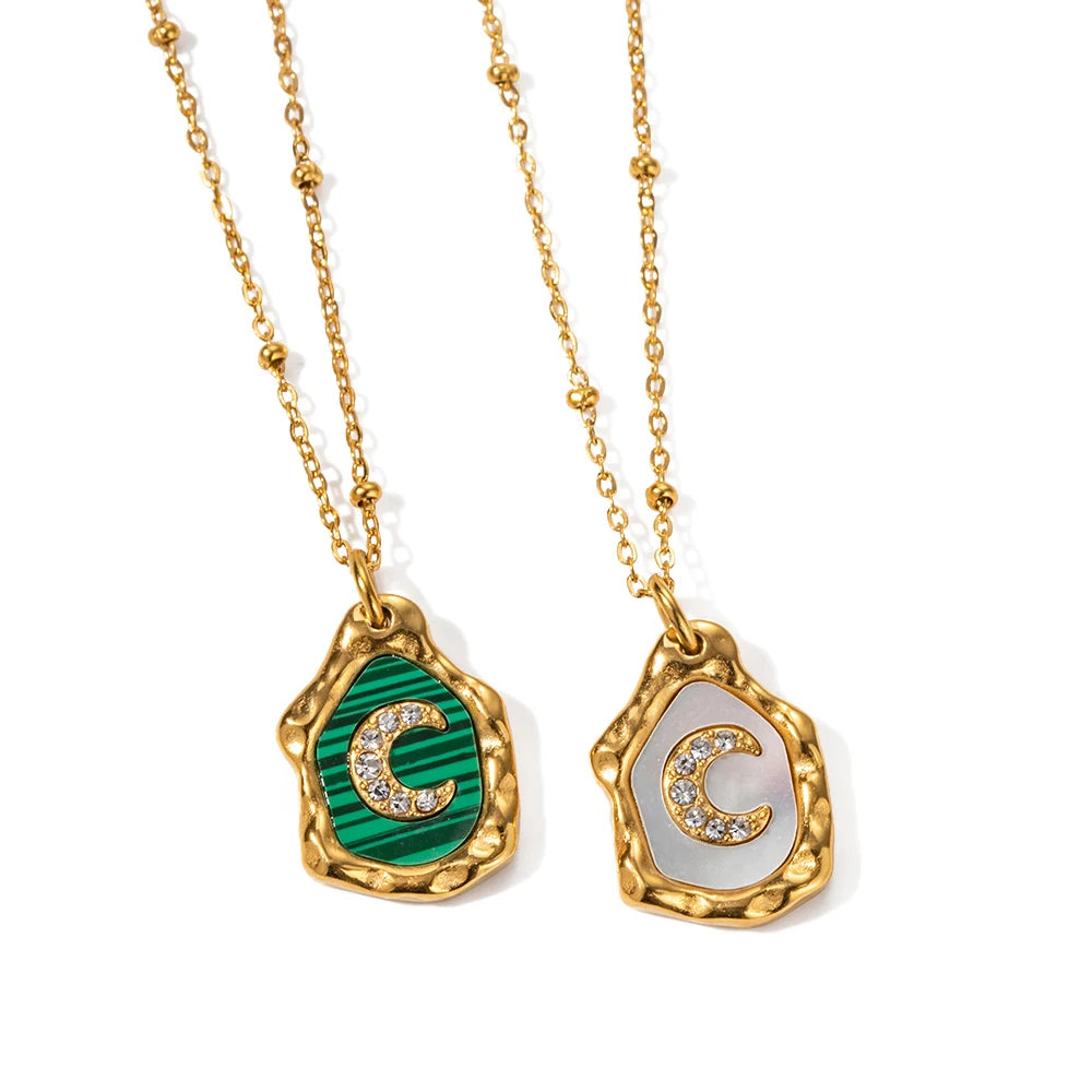 Whimsical Golden Moon Pendant Necklace