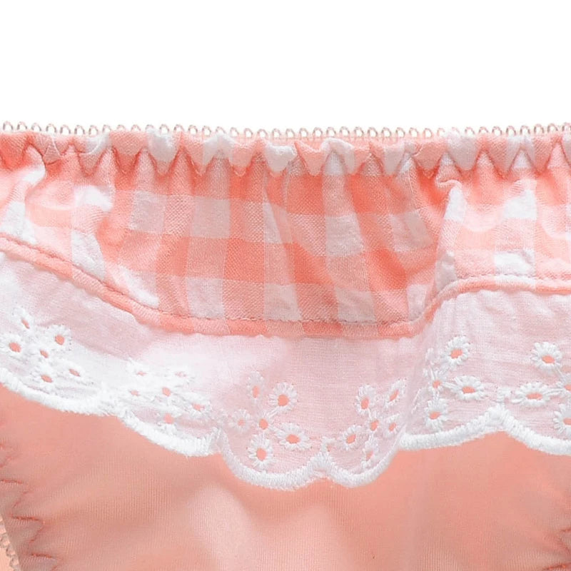 Cherry Girl Gingham Bow Cotton Panties