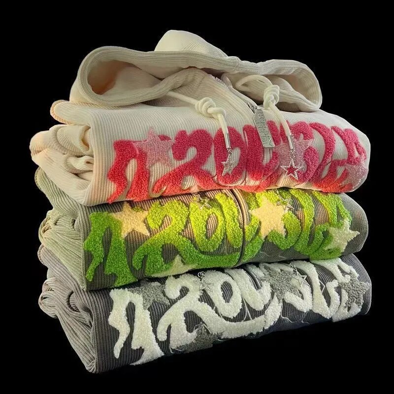 Y2K Trouble Embroidery Oversized Hoodie