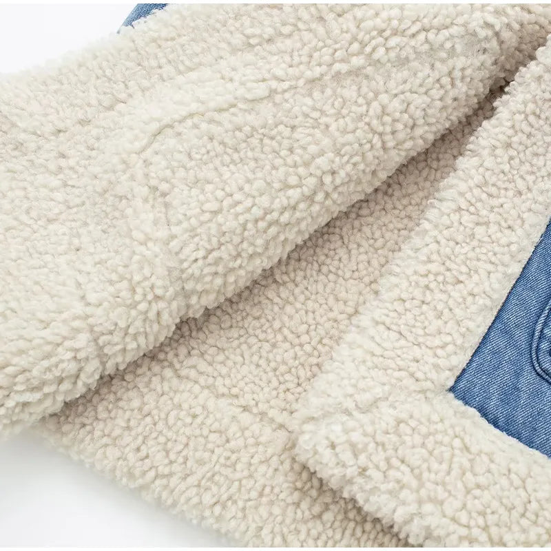 Faux Sherpa Denim Vest