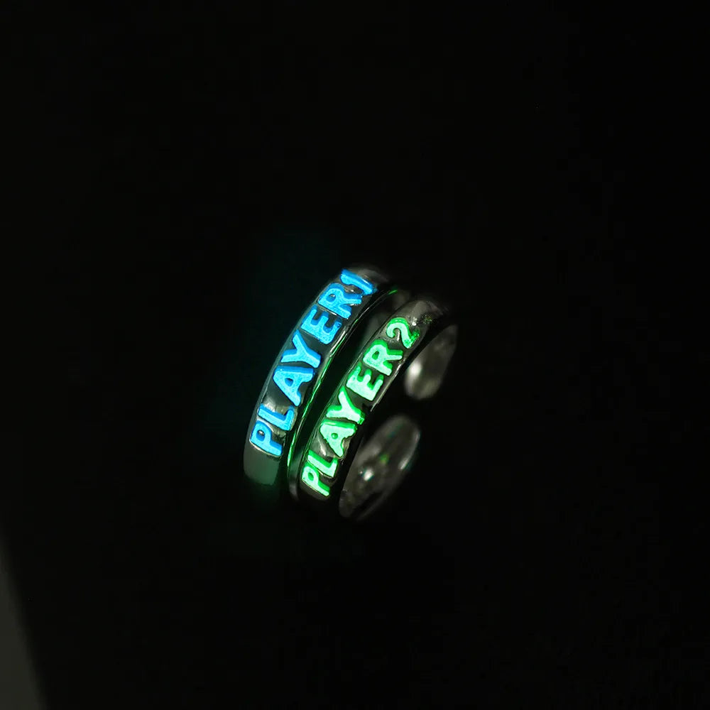 Glowing in the Dark Couple Ring 2/Set