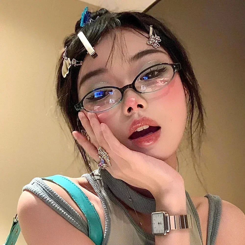 Y2K Japanese It Girl Oval Glasses