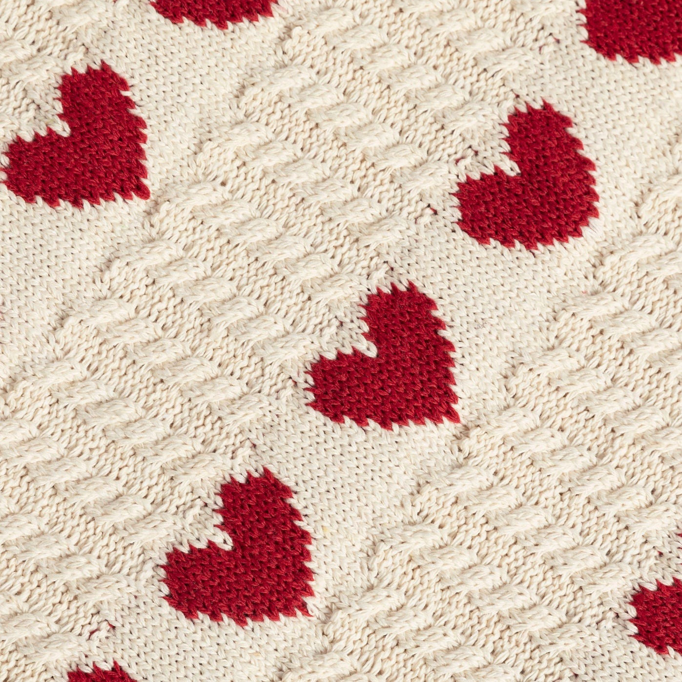 Hearts Knitted Tote Bag